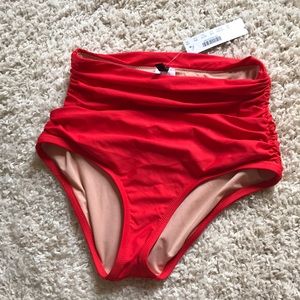 J crew red high waisted bikini bottom